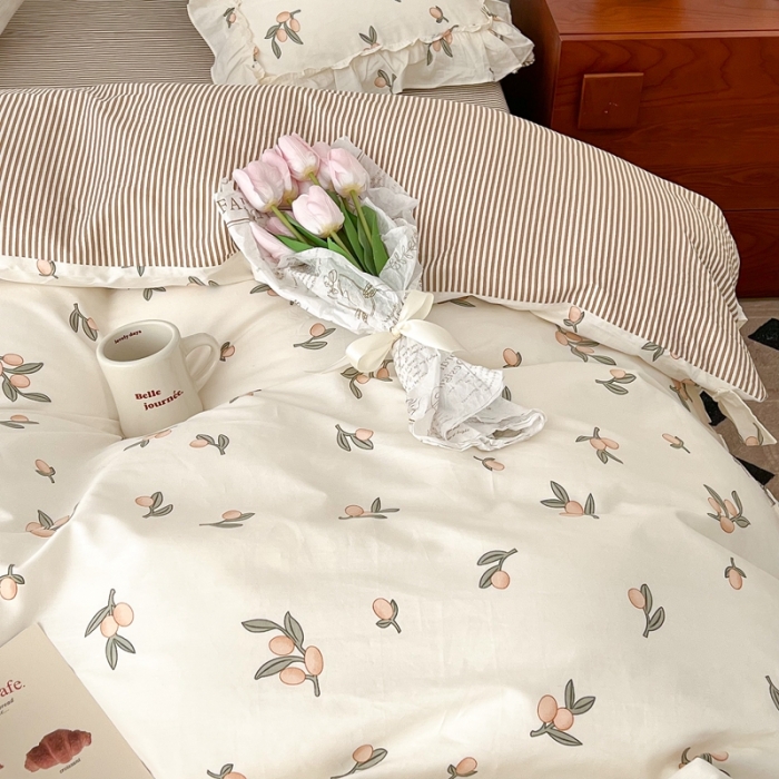 91家纺网 家纺一手货源 找家纺 昔可2022新款复古花花边四件套 小枇杷