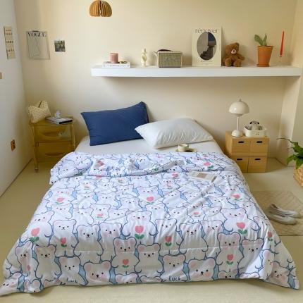 91家纺网 家纺一手货源 找家纺 星期八 2022新款A类水洗棉大豆夏被被子被芯 小熊