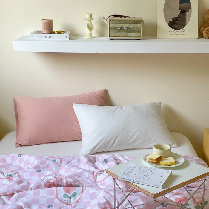 91家纺网 家纺一手货源 找家纺 星期八 2022新款A类水洗棉大豆夏被被子被芯 粉格