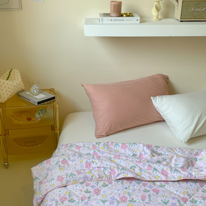 91家纺网 家纺一手货源 找家纺 星期八 2022新款A类水洗棉大豆夏被被子被芯 花丛