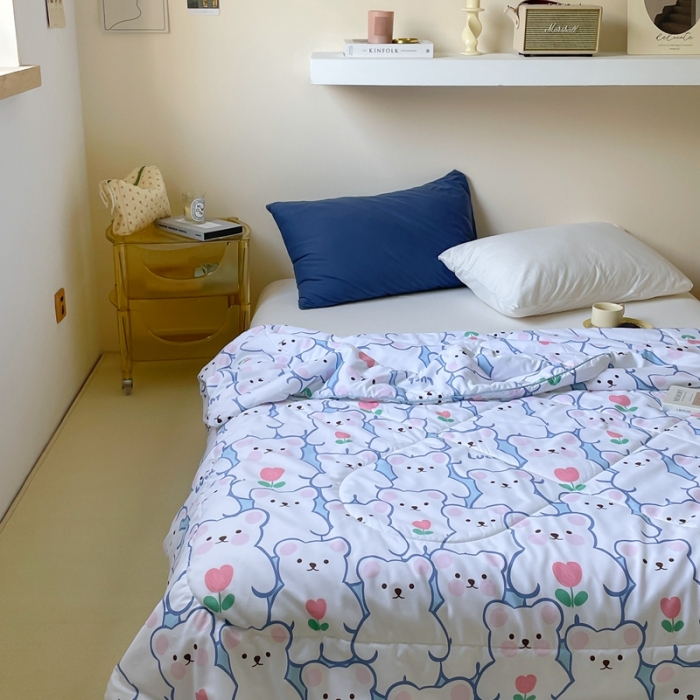 91家纺网 家纺一手货源 找家纺 星期八 2022新款A类水洗棉大豆夏被被子被芯 小熊