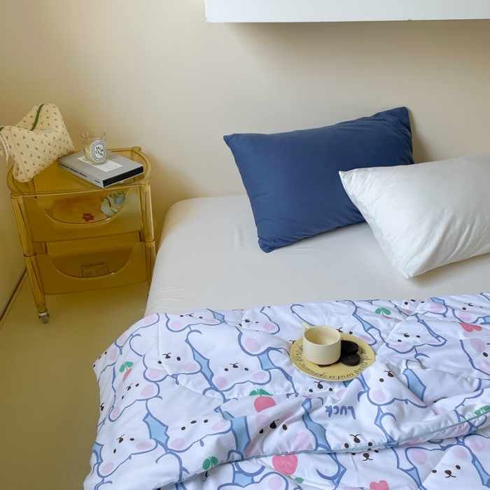 91家纺网 家纺一手货源 找家纺 星期八 2022新款A类水洗棉大豆夏被被子被芯 小熊