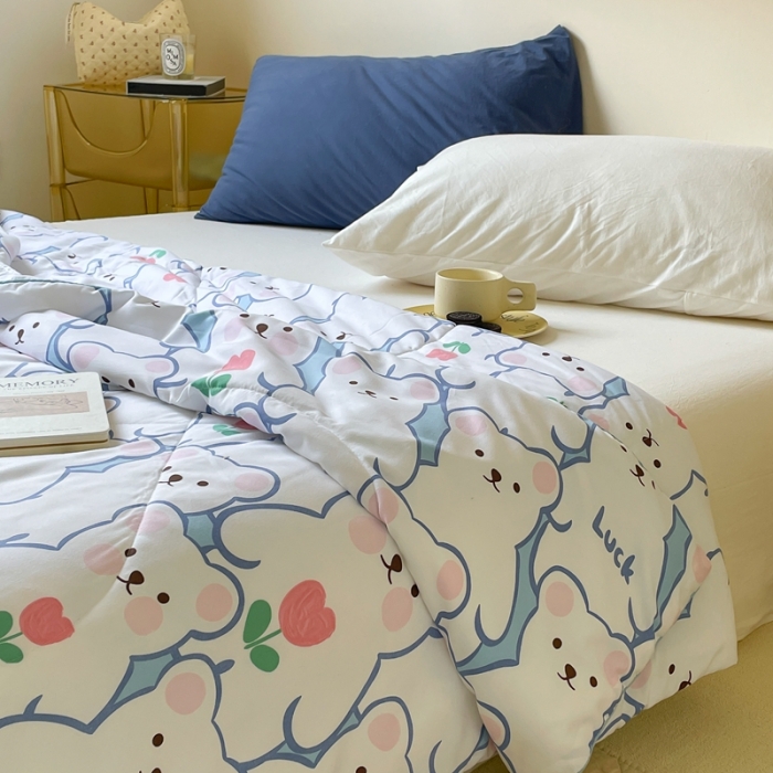 91家纺网 家纺一手货源 找家纺 星期八 2022新款A类水洗棉大豆夏被被子被芯 小熊