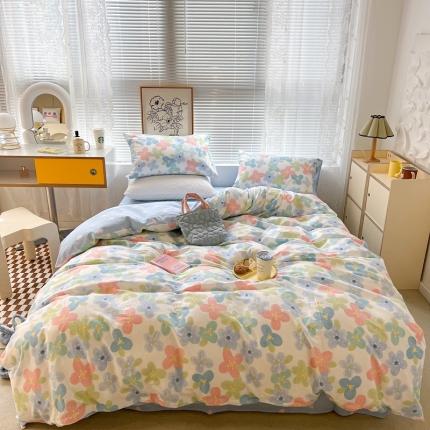 昔可2022新款印花全棉四件套跑量款 画镜花