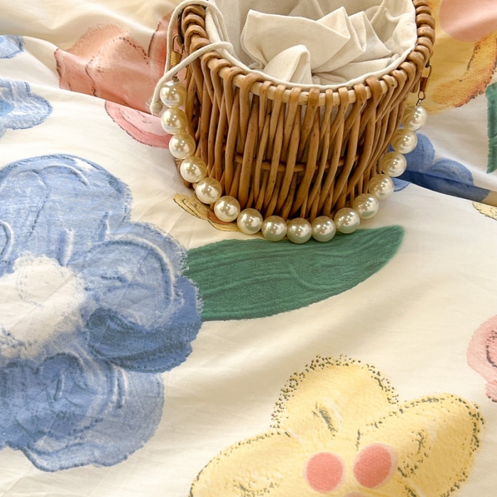 91家纺网 家纺一手货源 找家纺 昔可2022新款印花全棉四件套跑量款 油画画镜