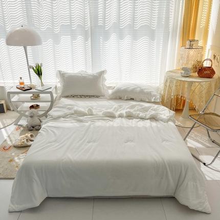 珺柔家纺 2023新款针织华夫格夏被 白色