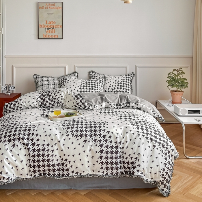 91家纺网 家纺一手货源 找家纺 （总）昔可2022新款流苏小香风系列四件套