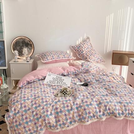 91家纺网 家纺一手货源 找家纺 （总）昔可2022新款流苏小香风系列四件套