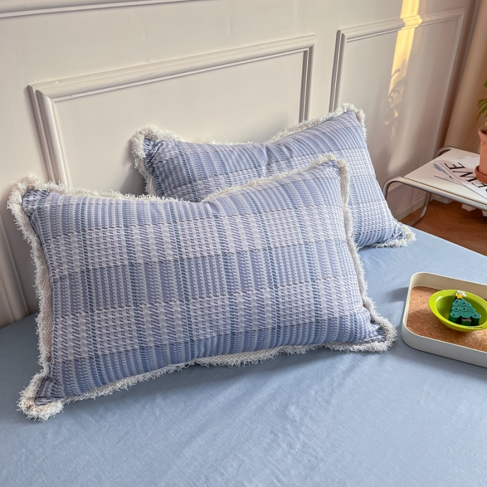 91家纺网 家纺一手货源 找家纺 昔可2022新款流苏小香风系列四件套 巴贝特蓝