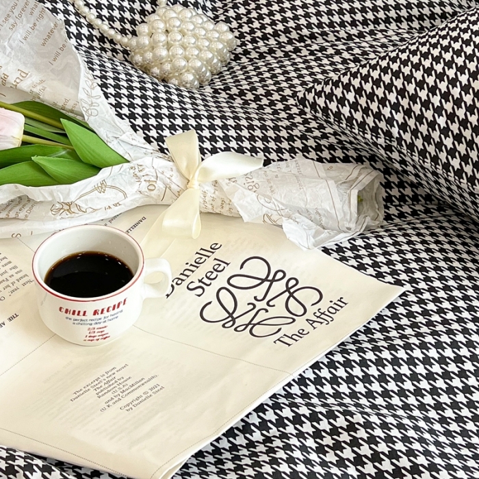 91家纺网 家纺一手货源 找家纺 昔可2022新款网红黑白豹纹系列全棉四件套 小千鸟格