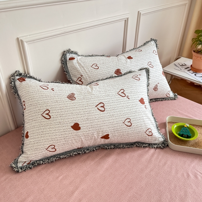 91家纺网 家纺一手货源 找家纺 昔可2022新款流苏小香风系列四件套  香香爱心