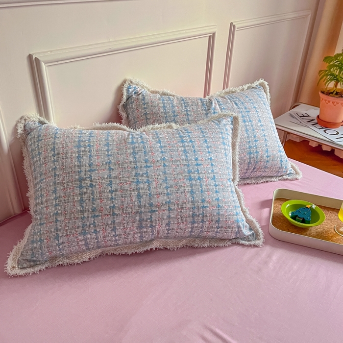 91家纺网 家纺一手货源 找家纺 昔可2022新款流苏小香风系列四件套 香香粉兰