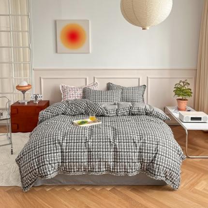 昔可2022新款流苏小香风系列四件套 香香黑