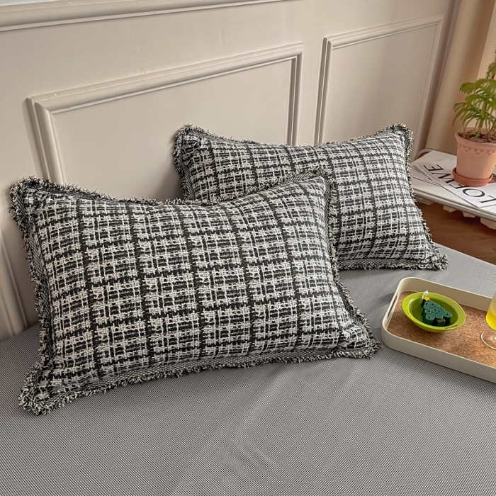 91家纺网 家纺一手货源 找家纺 昔可2022新款流苏小香风系列四件套 香香黑