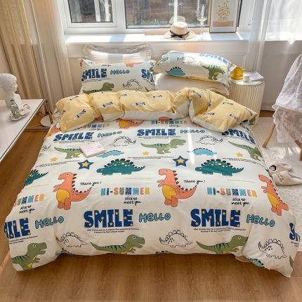 91家纺网 家纺一手货源 找家纺 （总）BOSS 2024新款小清新斜纹全棉四件套