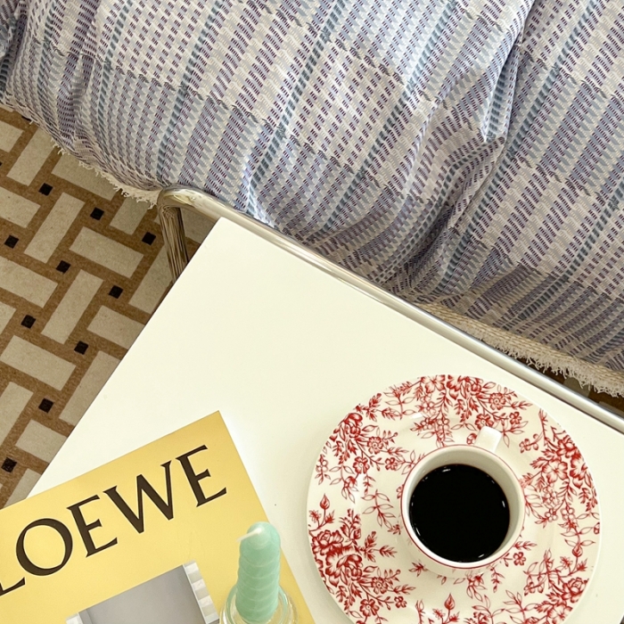 91家纺网 家纺一手货源 找家纺 昔可2022新款流苏小香风系列四件套 巴贝特蓝