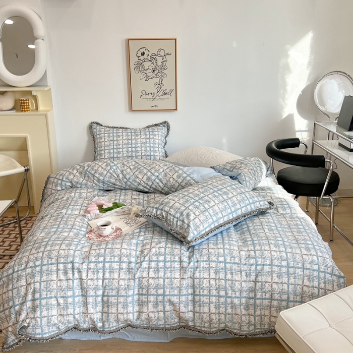 91家纺网 家纺一手货源 找家纺 昔可2022新款流苏小香风系列四件套  松岛香香