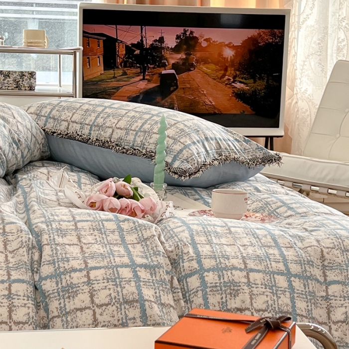 91家纺网 家纺一手货源 找家纺 昔可2022新款流苏小香风系列四件套  松岛香香