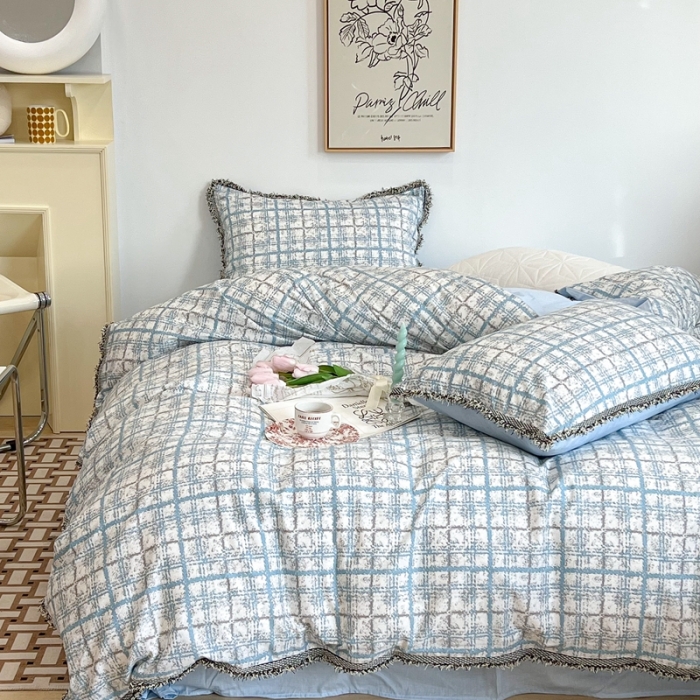 91家纺网 家纺一手货源 找家纺 昔可2022新款流苏小香风系列四件套  松岛香香