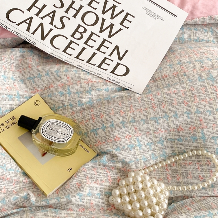 91家纺网 家纺一手货源 找家纺 昔可2022新款流苏小香风系列四件套 香香粉兰 流苏