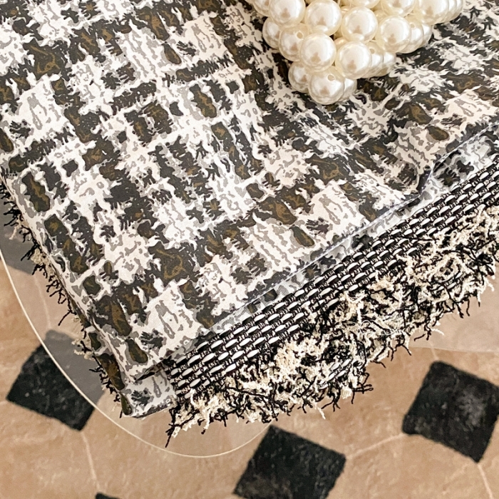 91家纺网 家纺一手货源 找家纺 昔可2022新款流苏小香风系列四件套 香香黑 流苏