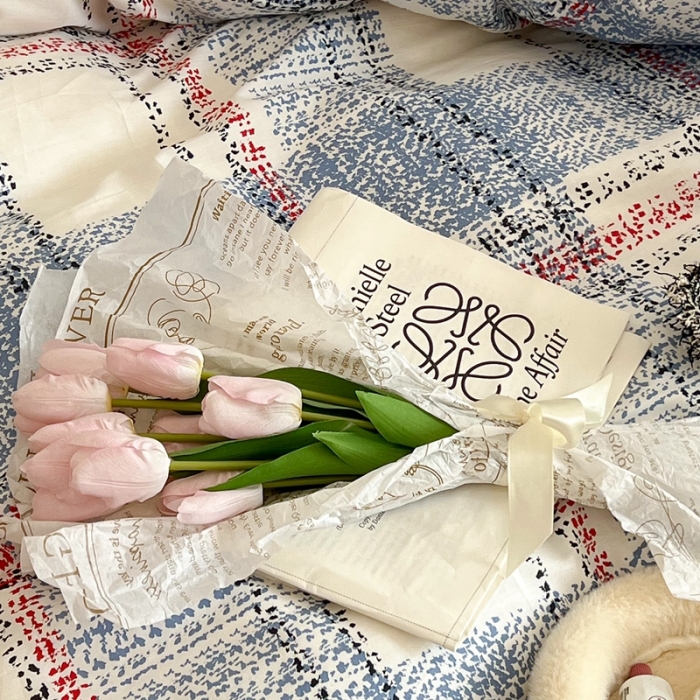 91家纺网 家纺一手货源 找家纺 昔可2022新款流苏小香风系列四件套 英伦蓝格