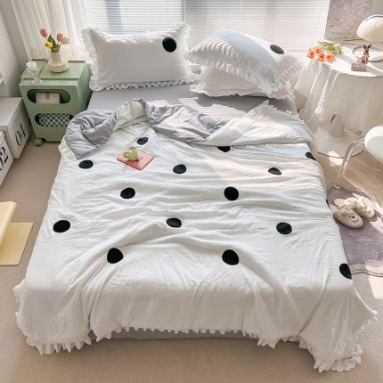 91家纺网 家纺一手货源 找家纺 (总)沐慕 2022新款毛巾绣洛卡棉夏被四件套