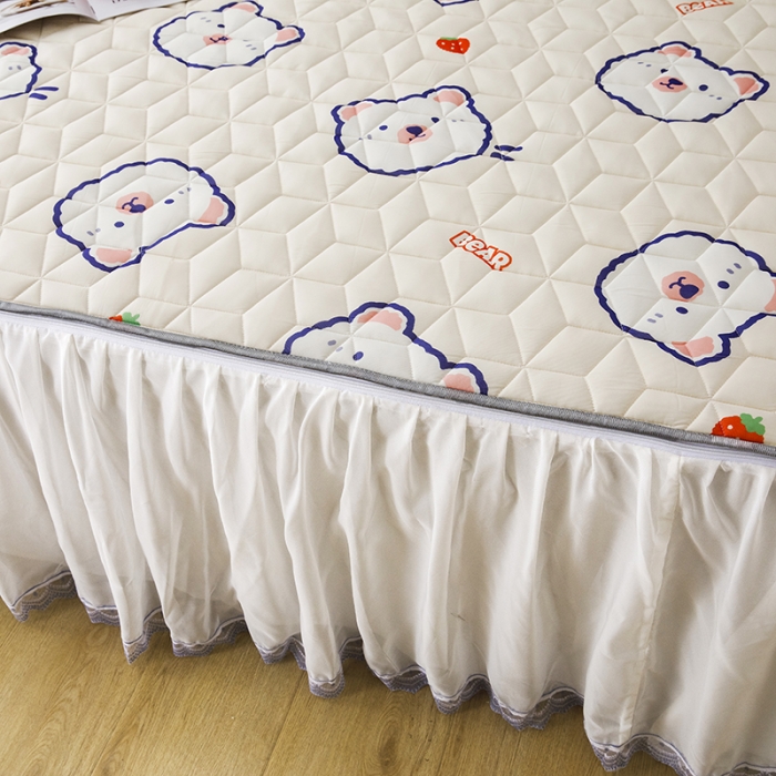 91家纺网 家纺一手货源 找家纺 （总）纽缦家纺 2022新款卡通菱形格床单床裙系列