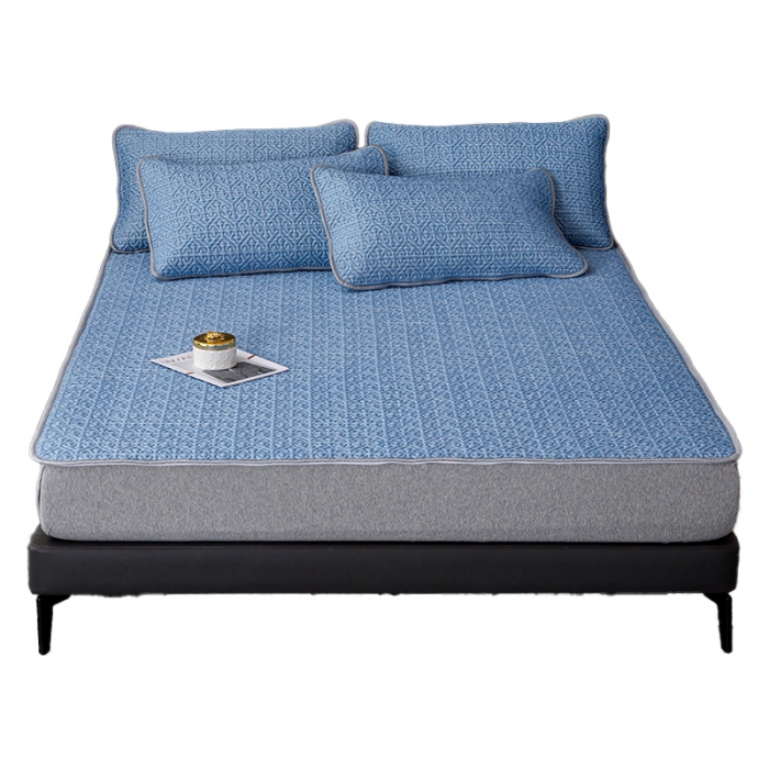 91家纺网 家纺一手货源 找家纺 （总）纽缦家纺  2022新款纯色肌理纹床单三件套