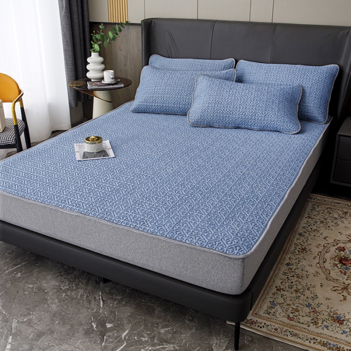 91家纺网 家纺一手货源 找家纺 （总）纽缦家纺  2022新款纯色肌理纹床单三件套