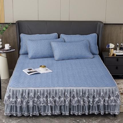 （总）纽缦家纺 2022新款纯色肌理纹床裙三件套