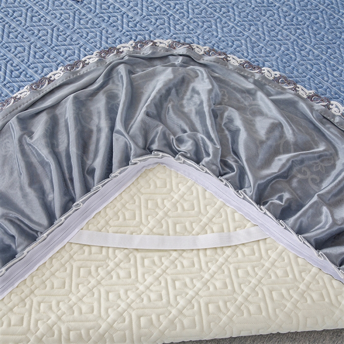 91家纺网 家纺一手货源 找家纺 （总）纽缦家纺 2022新款纯色肌理纹床裙三件套