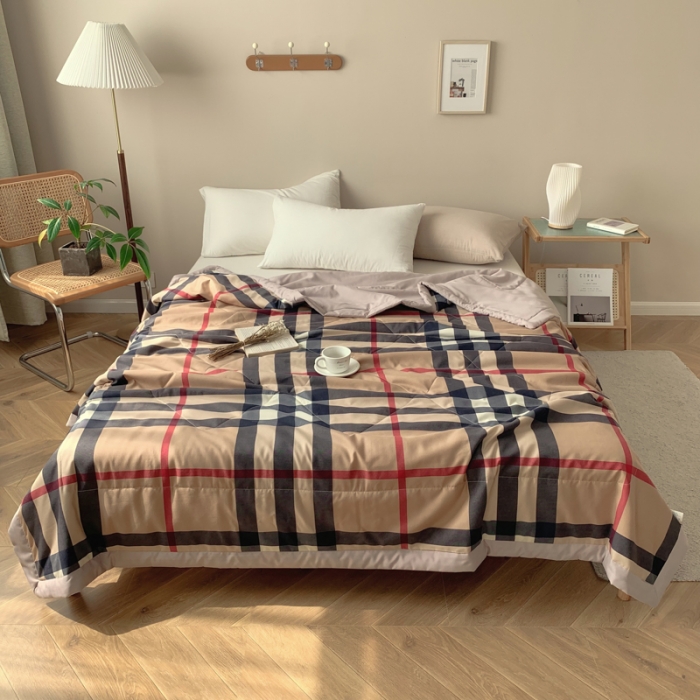 91家纺网 家纺一手货源 找家纺 慕尚家纺 2025新款日式简约无印风夏被夏凉被风格一 宝格大格