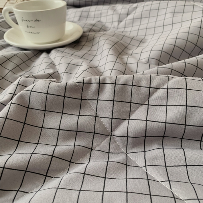 91家纺网 家纺一手货源 找家纺 慕尚家纺 2025新款日式简约无印风夏被夏凉被风格一 小灰格