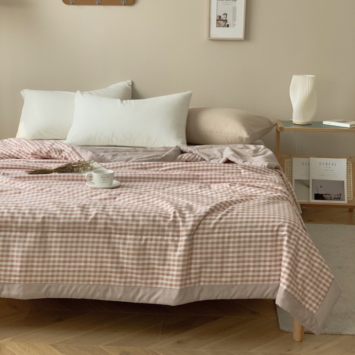 91家纺网 家纺一手货源 找家纺 慕尚家纺 2025新款日式简约无印风夏被夏凉被风格一 小咖格