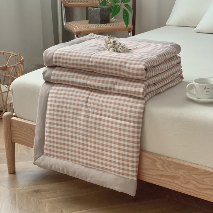 91家纺网 家纺一手货源 找家纺 慕尚家纺 2025新款日式简约无印风夏被夏凉被风格一 小咖格