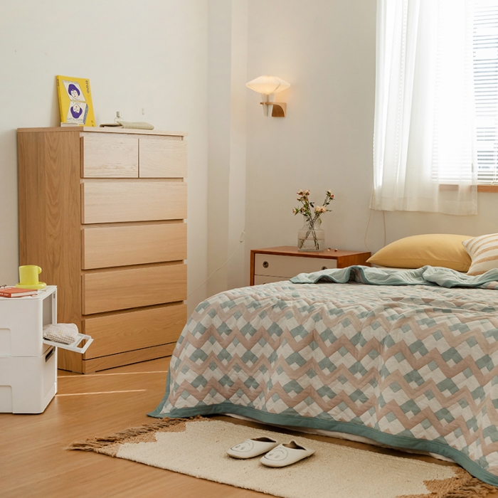 91家纺网 家纺一手货源 找家纺 吾秀家居 2022新款高端全棉针织提花毯波兰绿