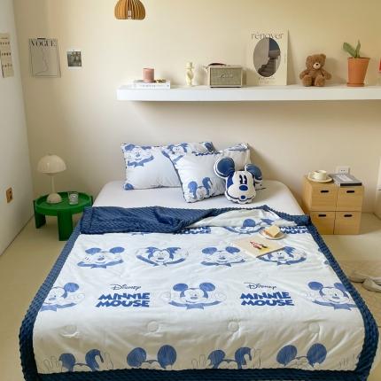 91家纺网 家纺一手货源 找家纺 星期八 2022新款迪士尼正版豆豆夏被 蓝奇