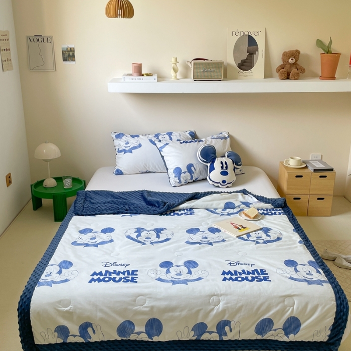 91家纺网 家纺一手货源 找家纺 星期八 2022新款迪士尼正版豆豆夏被 蓝奇