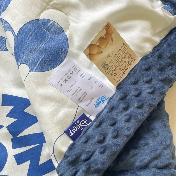 91家纺网 家纺一手货源 找家纺 星期八 2022新款迪士尼正版豆豆夏被 蓝奇