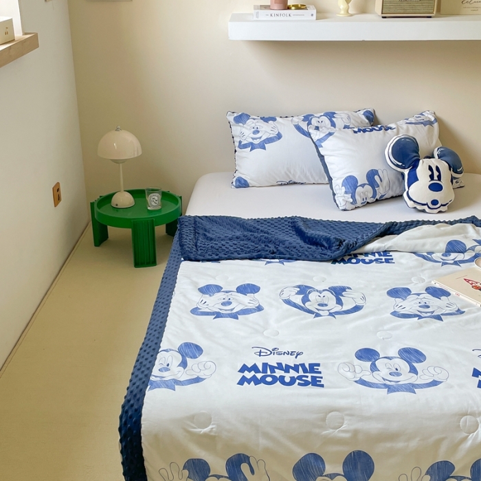 91家纺网 家纺一手货源 找家纺 星期八 2022新款迪士尼正版豆豆夏被 蓝奇