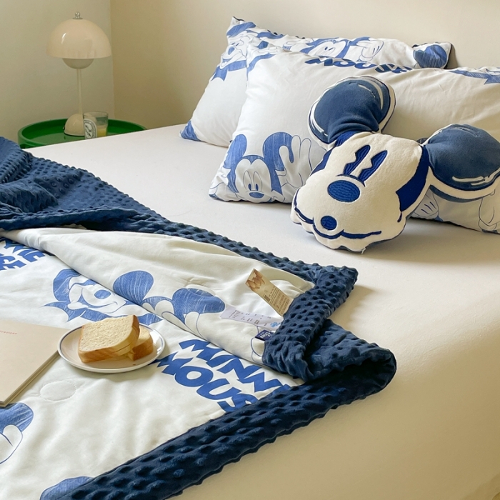 91家纺网 家纺一手货源 找家纺 星期八 2022新款迪士尼正版豆豆夏被 蓝奇