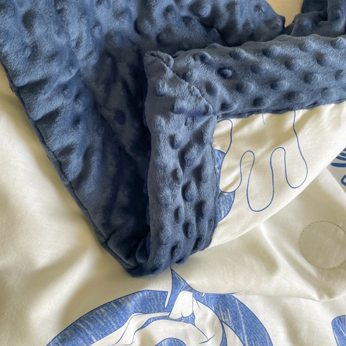 91家纺网 家纺一手货源 找家纺 星期八 2022新款迪士尼正版豆豆夏被 蓝奇