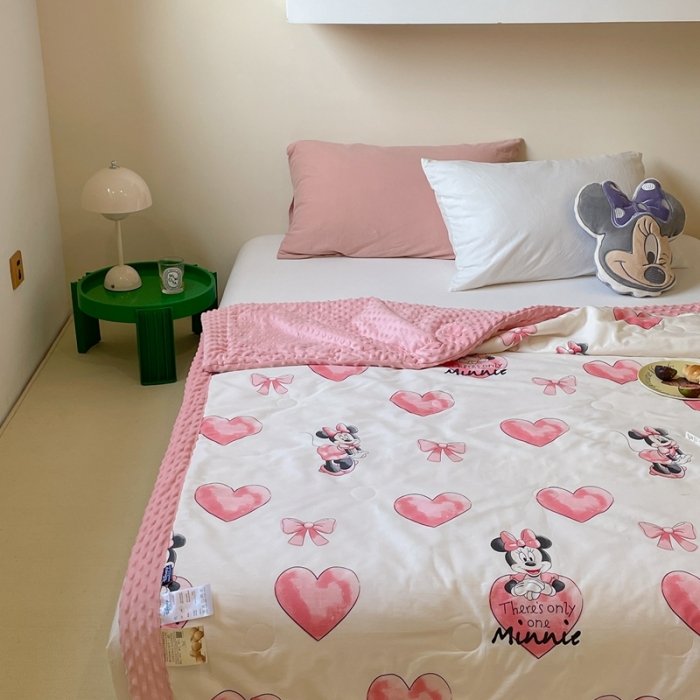 91家纺网 家纺一手货源 找家纺 星期八 2022新款迪士尼正版豆豆夏被 米妮宝宝