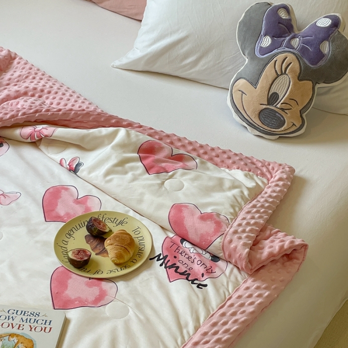 91家纺网 家纺一手货源 找家纺 星期八 2022新款迪士尼正版豆豆夏被 米妮宝宝