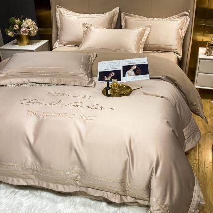 91家纺网 家纺一手货源 找家纺 欧乐蒂 新A版60亲肤水洗真丝B版纯棉四件套 奢雅-香槟