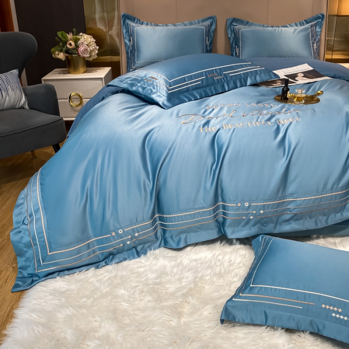 91家纺网 家纺一手货源 找家纺 欧乐蒂 新A版60亲肤水洗真丝B版纯棉四件套 奢雅-宾利兰