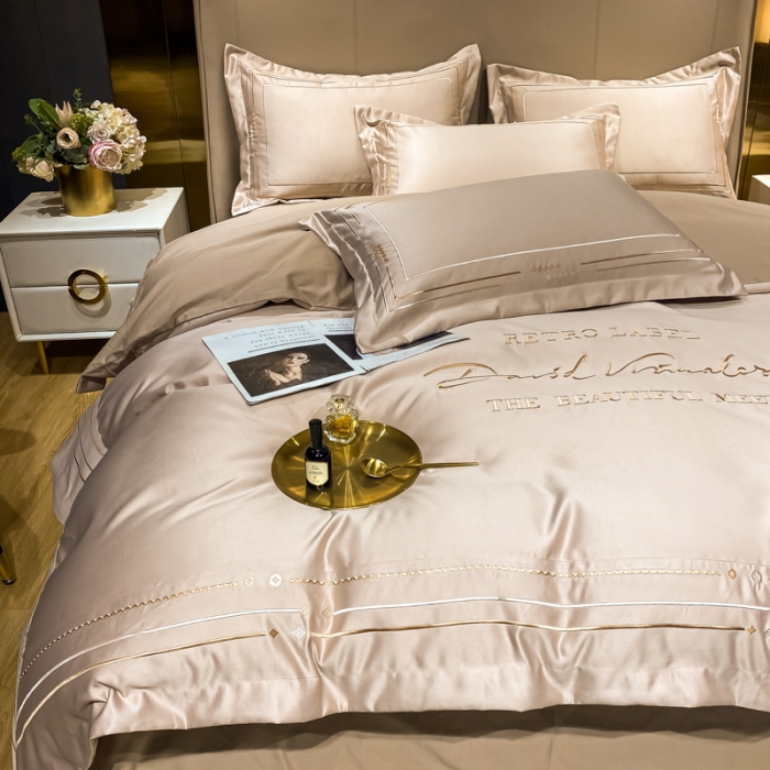 91家纺网 家纺一手货源 找家纺 欧乐蒂 新A版60亲肤水洗真丝B版纯棉四件套 奢雅-香槟