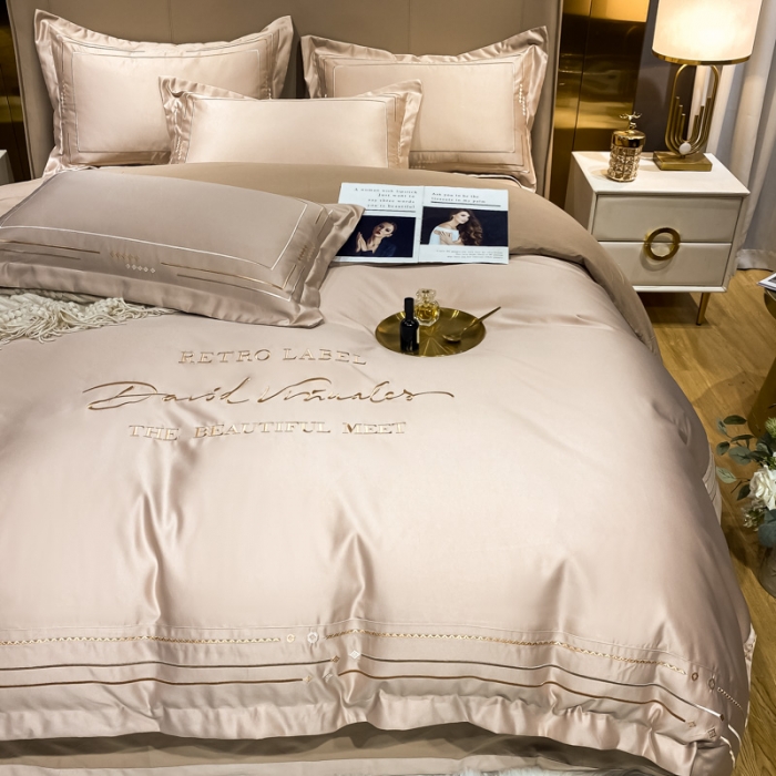 91家纺网 家纺一手货源 找家纺 欧乐蒂 新A版60亲肤水洗真丝B版纯棉四件套 奢雅-香槟