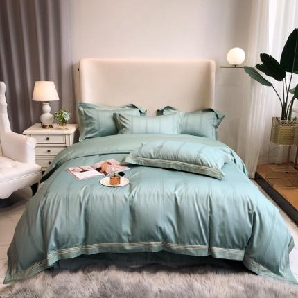 91家纺网 家纺一手货源 找家纺 馨蕊 2022春夏新品100支高定系列四件套 米娜-海草绿